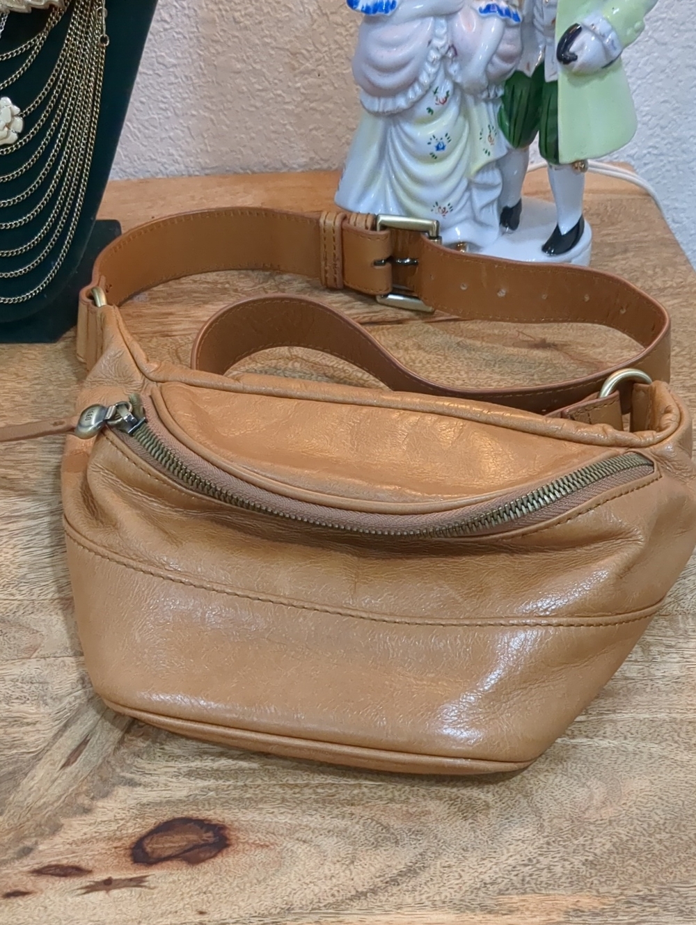 HOBO Genuine Leather Caramel Bum Bag - Casual Hands-Free Crossbody